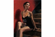 Fabian Perez Prints for Sale Fabian Perez Prints for Sale Girl with Red at Stairs Red Wall